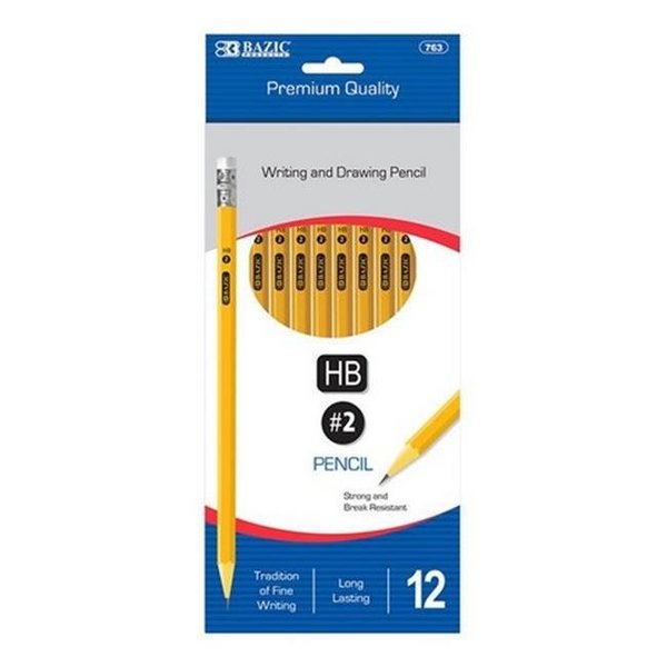 Bazic Products Bazic 763    #2 Premium Yellow Pencil (12/Pack) Pack of 24 763